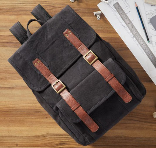 Black Canvas Backpack