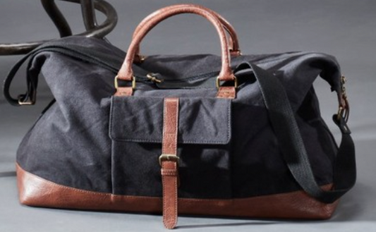Black Canvas Weekender Bag